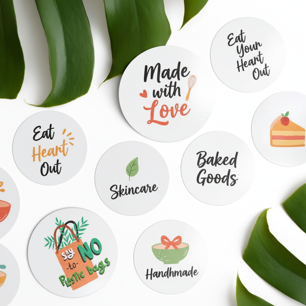 NEOLOGO Round Stickers Mockup